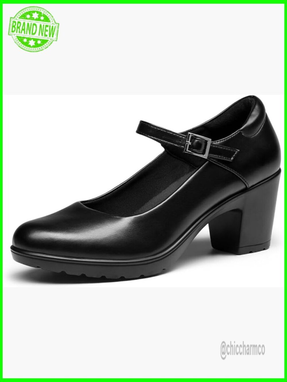 Chunky Low Block Heels Mary Jane Pumps Comfortable Round Toe Dress Wedding Work